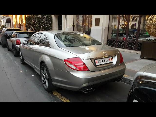 silver Mercedes Benz CL 65 AMG C216 612 HP v12 in PAris France