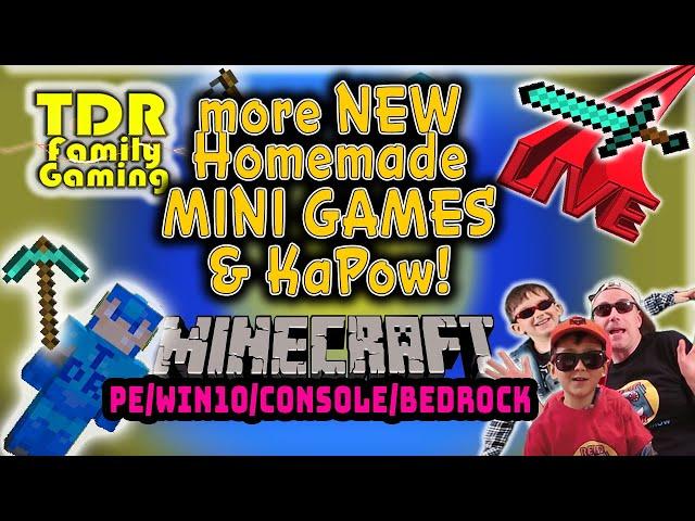 MORE NEW HOMEMADE MINIGAMES AND KAPOW! MINECRAFT BEDROCK PE Live - Stream