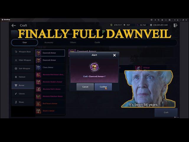 Black Desert Mobile | Finally Full Dawnveil Gear