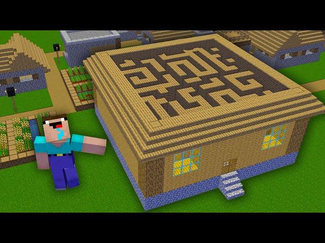 Minecraft NOOB vs PRO vs GOD: NOOB FOUND WHAT VILLAGER HIDE IN THIS MAZE HOUSE! (Animation)