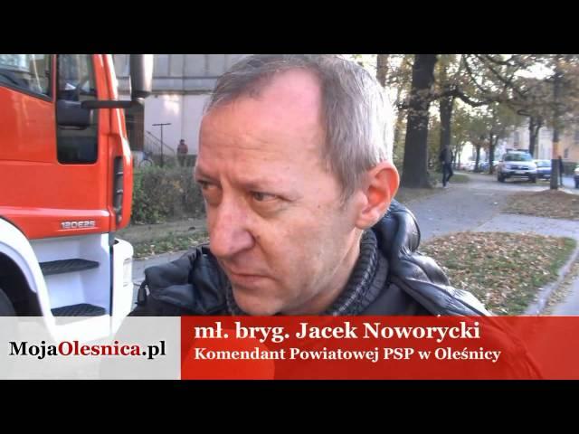 8.11.2011 Pożar kamienicy przy ul. Krzywoustego w Oleśnicy