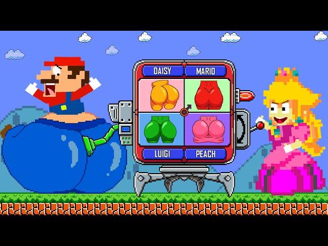 Super Mario and Peach Choosing the IDEAL BUTT from the Vending Machine | Game Animation