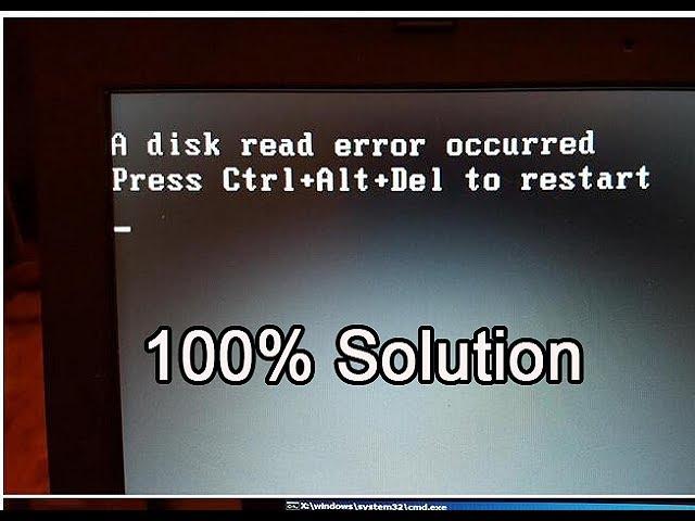 A Disk read error occurred error | 100% fix this problem from bootable window pendrive or cd