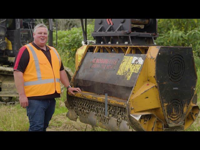 Robur Hire Attachments in Action - Mulcher