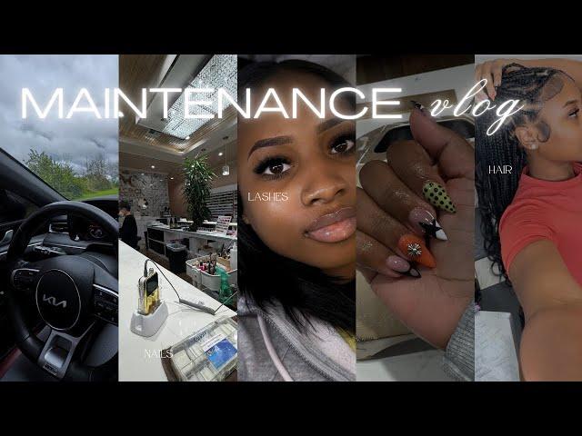 Full Maintenance Vlog | nails + eyebrows + lashes + hair | let’s GLOW TF up !!‍️