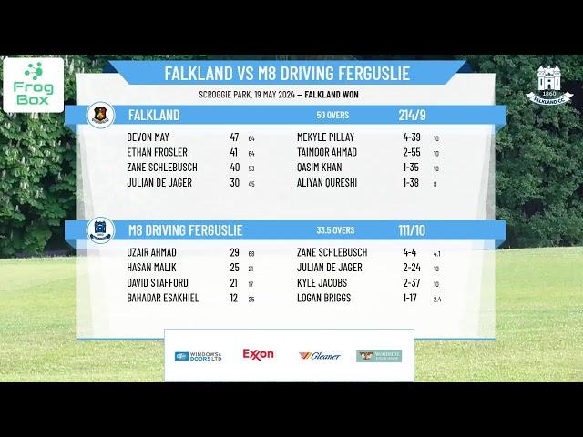 Falkland v M8 Driving Ferguslie