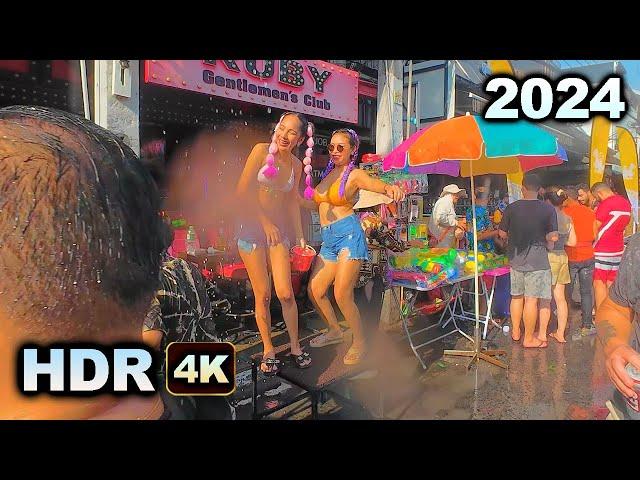 Songkran 2024  PHUKET  Patong Beach  Bangla Road  Thai New Year  -  Walking Thailand  [4K HDR]