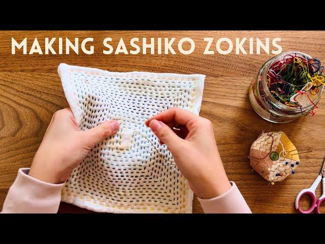 I heard that my grandma used to make Sashiko Zokins. So I tried to make them as well!