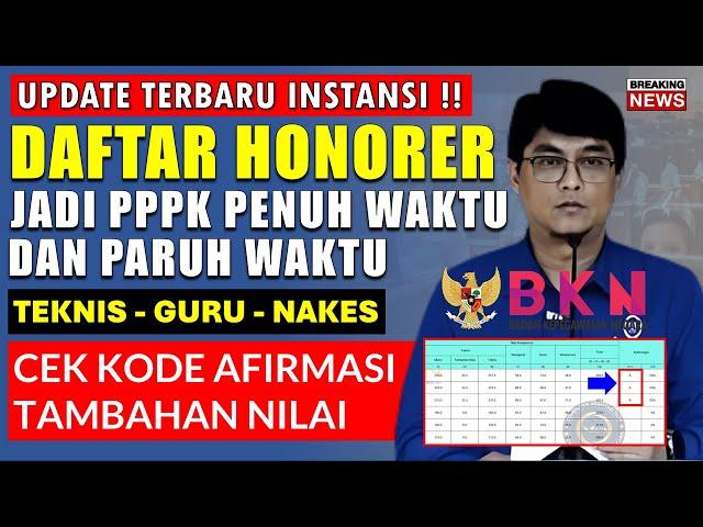 TERBARU !! DAFTAR HONORER LULUS PENUH WAKTU DAN PARUH WAKTU, ADA AFIRMASI TAMBAHAN NILAI PPPK 2024