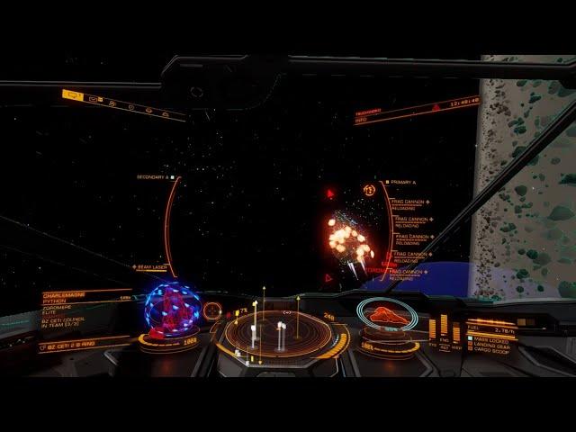 [Elite:Dangerous] Python Mk.II PvE Combat test:5x fragment cannon and 1x beam laser.