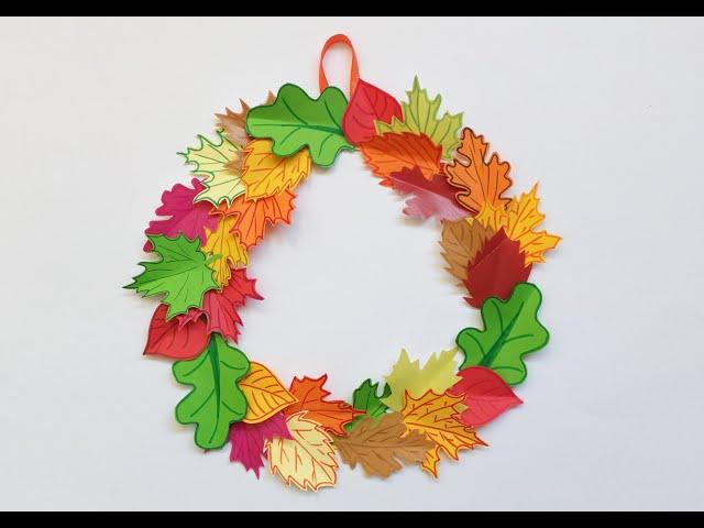 #A wreath of autumn leaves made of colored paper with your own hands#