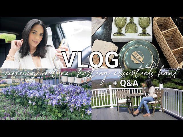 VLOG: Morning Routine, Outdoor Hosting Essentials Haul + Q&A