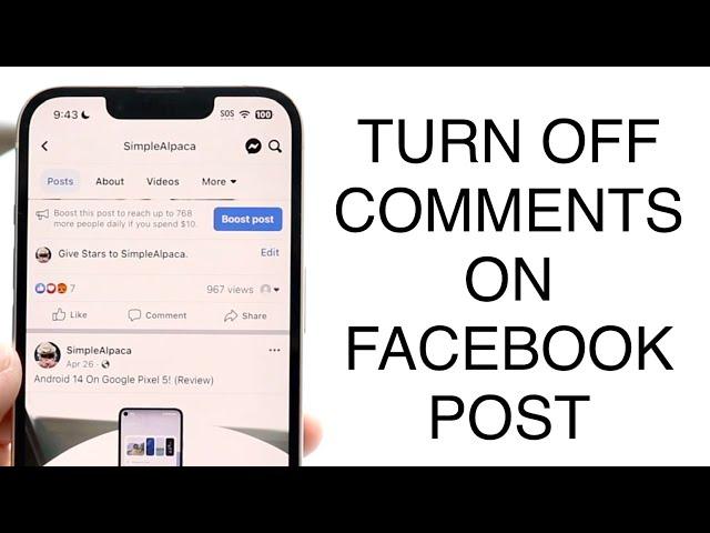 How To Turn On/Off Comments On FaceBook Post! (2023)