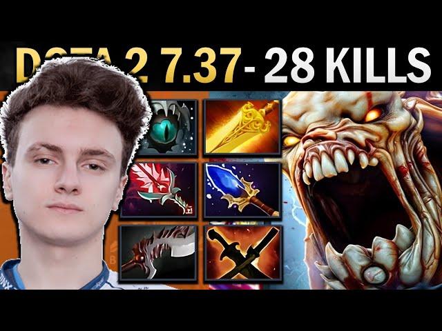 Lifestealer Gameplay Miracle with 28 Kills and Radiance - Dota 2 7.37