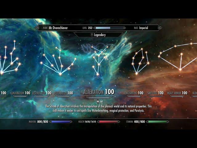 Skyrim Anniversary Edition: How to Max all skills fast! Level 252 build (all 251 perks!)