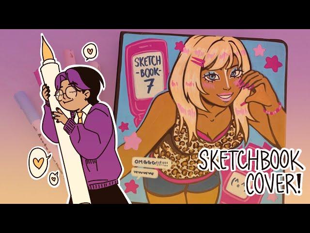 DIGITAL ARTIST designs SKETCHBOOK COVER for the first time! || draw with me! + arrtx markers