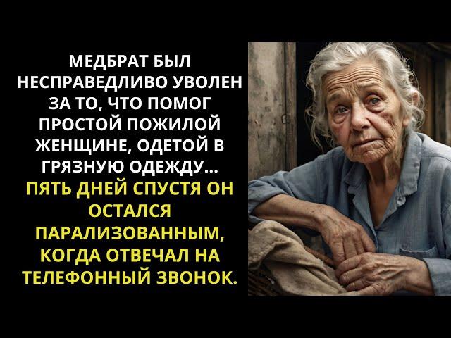 МЕДБРАТ БЫЛ НЕСПРАВЕДЛИВО УВОЛЕН ЗА ТО, ЧТО ПОМОГАЛ ПОЖИЛОЙ ЖЕНЩИНЕ, ОДЕТОЙ В ПРОСТУЮ ОДЕЖДУ.