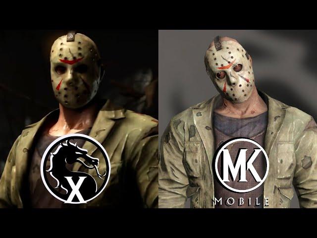 MKX vs MK Mobile - JASON VOORHEES - Every move sets, Brutality & X-Ray side by side comparison.