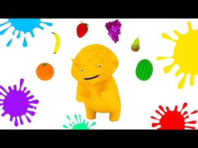 Aprender as cores, os números, as frutas e as formas con Dino o Dinossauro | Aprender em português