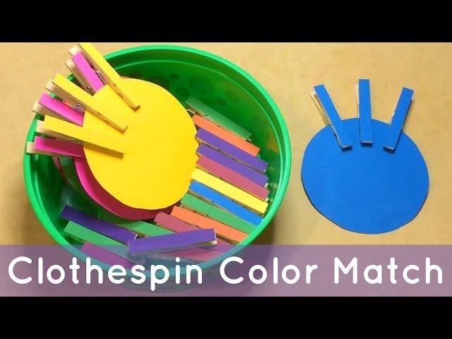 Clothespin Color Match Preschool Learning Activity For Color Recognition and Fine Motor Development