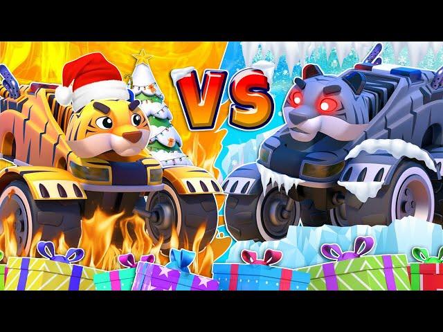 Ice EVIL TWIN VS Fire POLICE Hero Who will win? | Kids Cartoon | Christmas Story AnimaCars