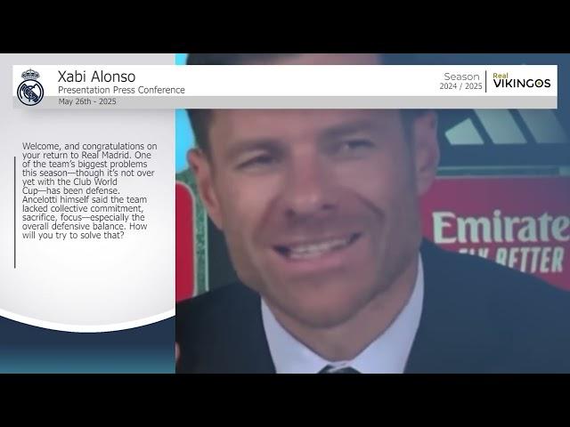 Xabi Alonso’s First Press Conference as Real Madrid Head Coach | Full English Dub #realmadrid