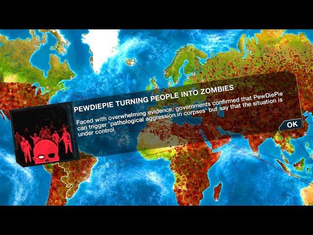 PewDiePie's Zombie Horde Takes Over The World in Plague Inc: Evolution