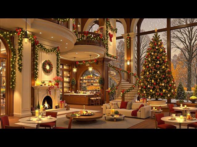 Smooth Jazz Music at Cozy Christmas Coffee Shop Ambience  Relaxing Christmas Jazz Music 2025