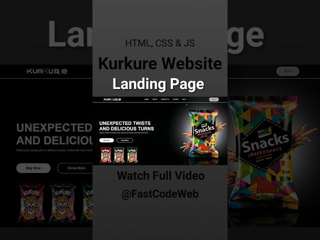 Kurkure Website Using HTML & CSS | Step By Step Tutorial | Fast Code