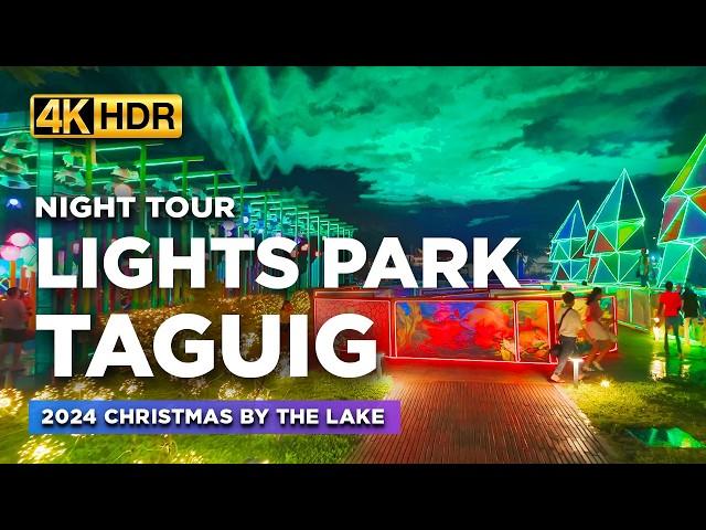 Look! The BIGGEST Lights Park in the PHILIPPINES! | Night Tour at Christmas by the Lake in Taguig