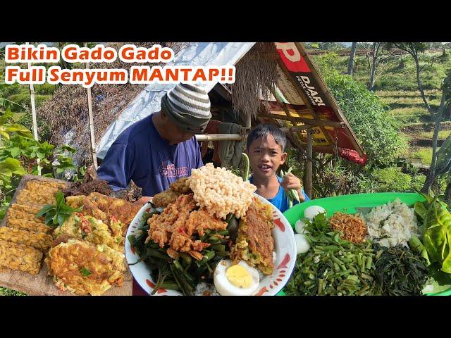 Masak Gado Gado Paling MANTAP,, Telur Dadar, Tempe Goreng, Rengginang, Ikan Asin Peda Dan Pete