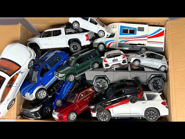 BOX FULL OF Diecast Cars - Toyota Corolla, Yaris, Nissan Patrol, Mercedes Benz, Rolls Royce, Bus