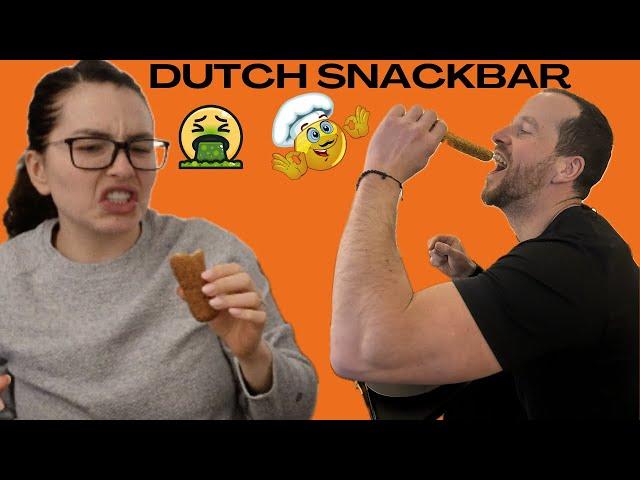 TRYING EVERYTHING AT THE SNACKBAR | American tries Dutch Snackbar