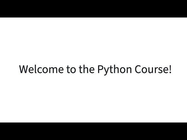 Python Intro 1:  The Python Programming Language