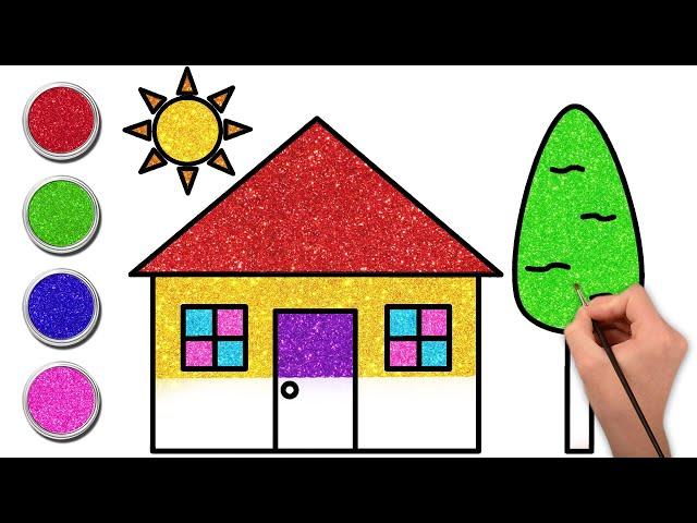 How to Draw A House From Shapes | Drawing, Coloring and Painting for Kids | Chiki Art