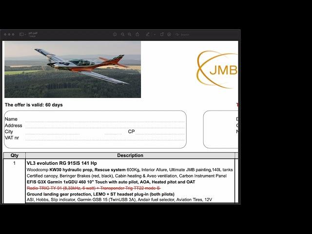 JMB VL3 Evolution Airplane - Part 4 - The Ordering Process