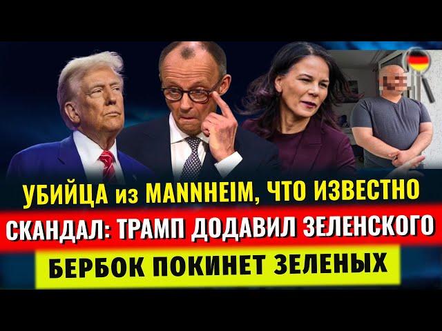 Бербок УХОДИТ, УБИЙЦА из Mannheim, Всех в АРМИЮ с 2025, Мерц не едет к Трампу, Новости Германии