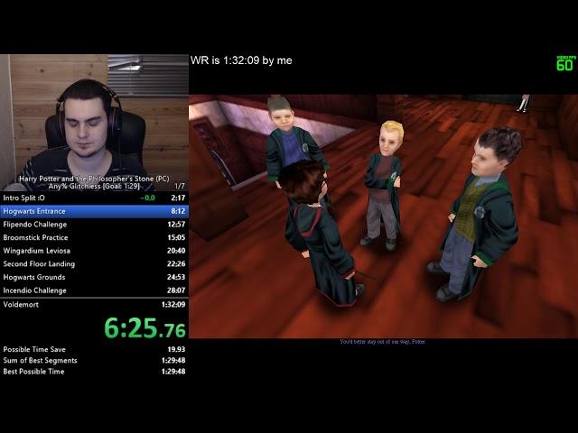 Harry Potter 1 (PC) Glitchless speedrun PB/WR [1:29:46]