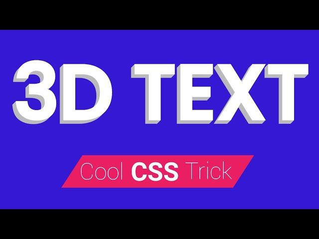 How to create 3D text in Html and CSS | Webkit Coding