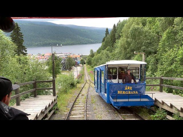 Virtual Mountain Tram Ride: Åre Bergbana. Funicular railway from 1908