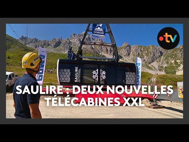 Courchevel : installation de deux nouvelles télécabines XXL sur le téléphérique de la Saulire