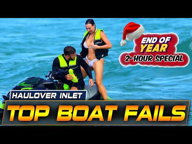 BOATS DESTROYED !! WORST FAILS OF ALL TIME AT HAULOVER INLET | BOAT ZONE