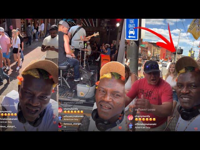 Portable Shock Davido as he Freestyle for Oyibo in the Street of America after Davido invited him