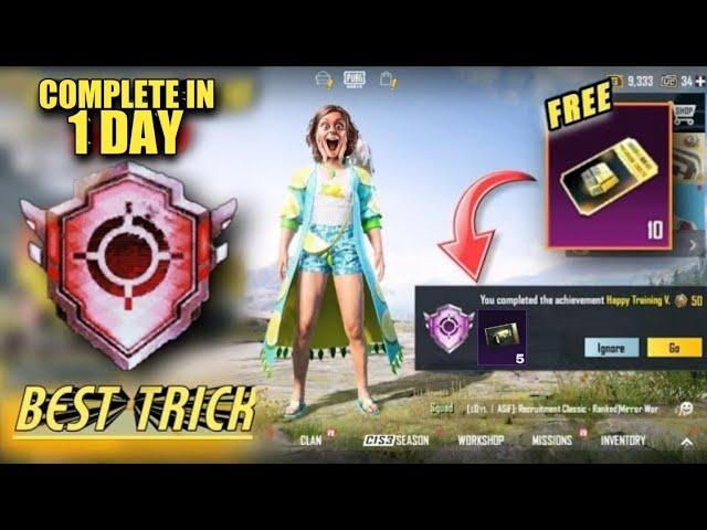 How To Complete Happy Training Achievement In BGMI And PUBG Mobile | New Track For Happy Training