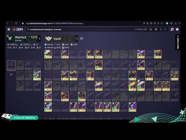 Destiny Item Manager - Search & Filter like a Boss