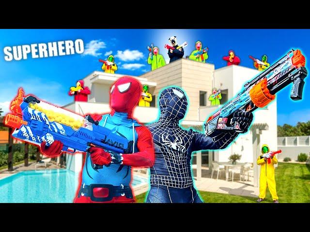 TEAM SPIDER-MAN vs BAD GUY TEAM || GET SPIDER-MAN's HOUSE BACK !!! ( Nerf War Movie ) By Follow Me