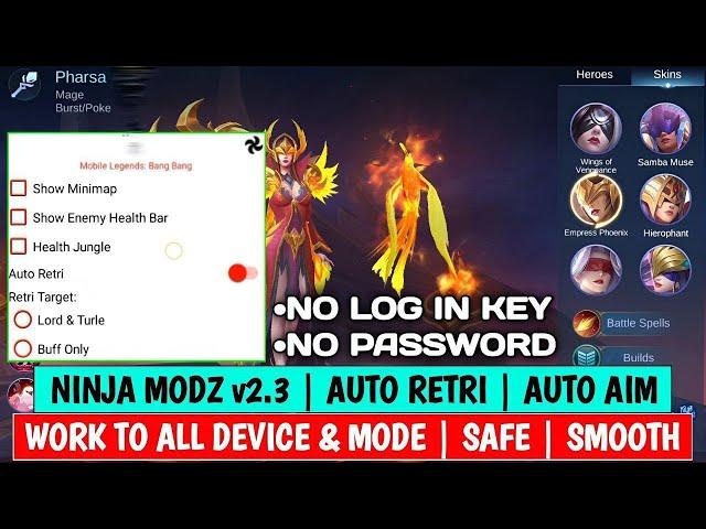 ML MOD MENU MLBB CHEAT NEW UPDATE - MAP HACK / UNLOCK ALL SKIN / NO KEY / NO EXPIRE / SAFE 100%