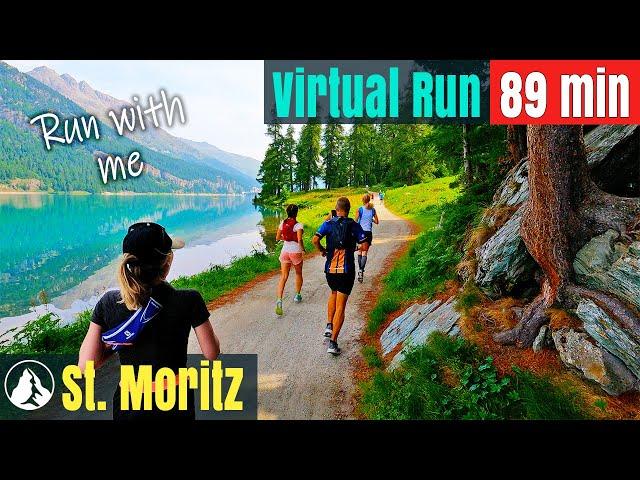 2022 St. Moritz Alpine Wonderland, Running Video for treadmill workout, Virtual Run #29 Switzerland