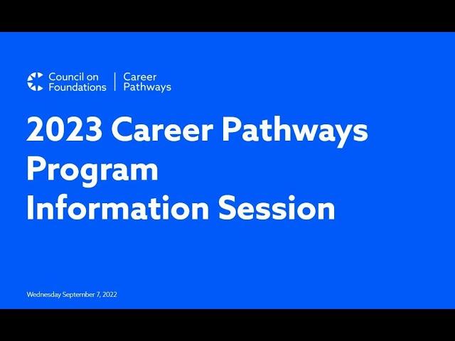 Career Pathways 2023 Program Information Session