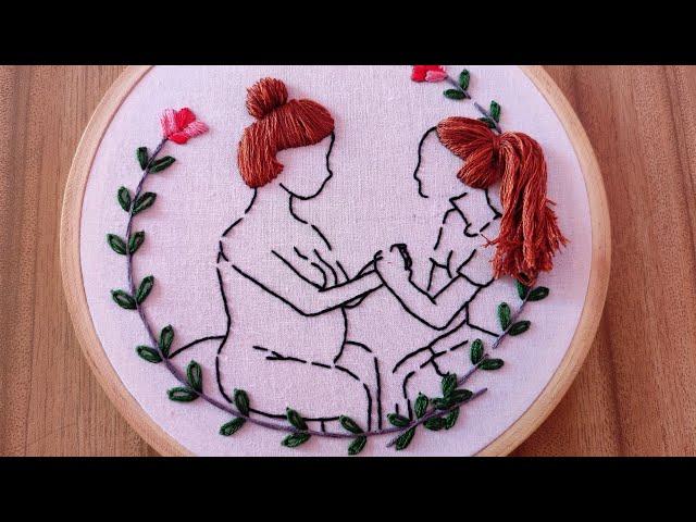 Girl and hair embroidery tutorial || Embroidery for beginners || Let's Explore